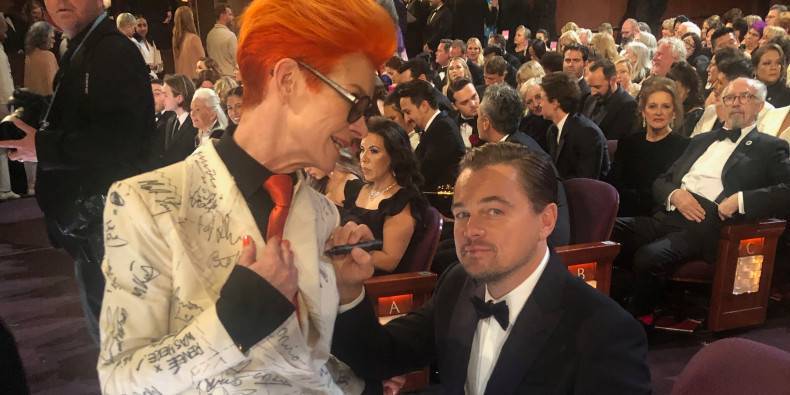 Why Brad and Leo Signed the Costume Designer Sandy Powell’s Suit at the Oscars - www.wmagazine.com - county Powell