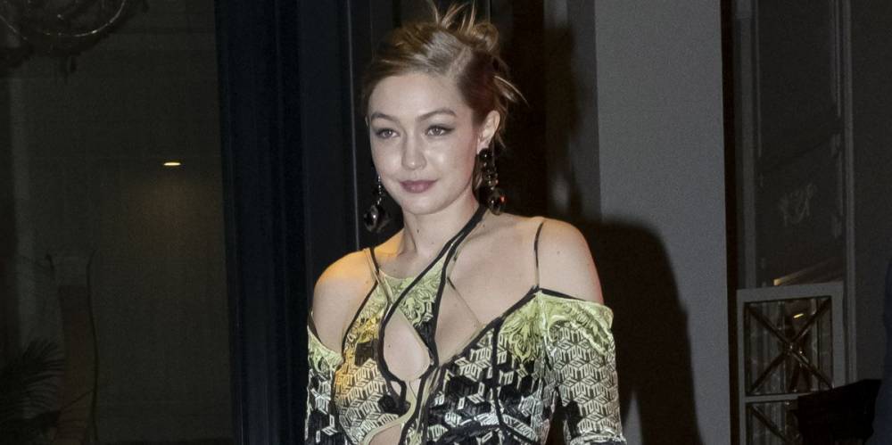 Gigi Hadid Looks So Chic in a Cut-Out Gown with a Thigh-High Front Slit - www.harpersbazaar.com - Italy - city Milan