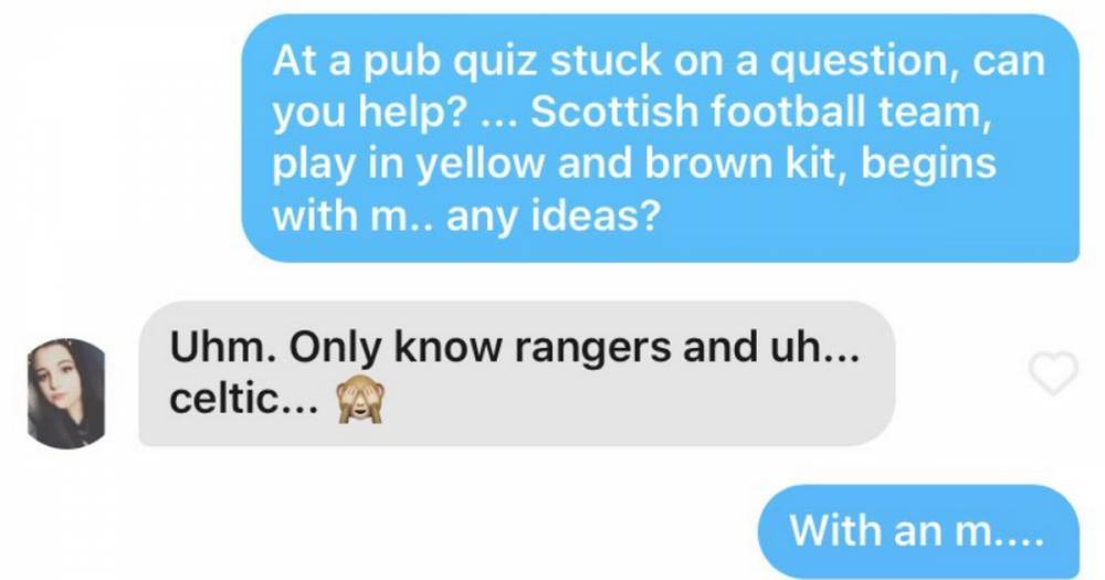 Cheeky Tinder hopeful goes viral with Scottish football chat up line - www.dailyrecord.co.uk - Scotland