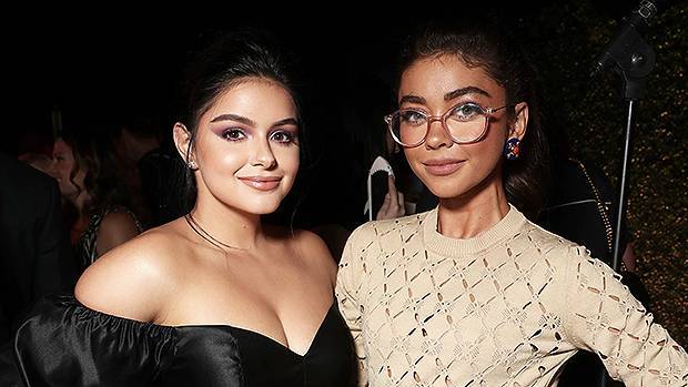 Ariel Winter, 22, Sarah Hyland, 29, Twin In Fitted Black Dresses At ‘Modern Family’ Party - hollywoodlife.com