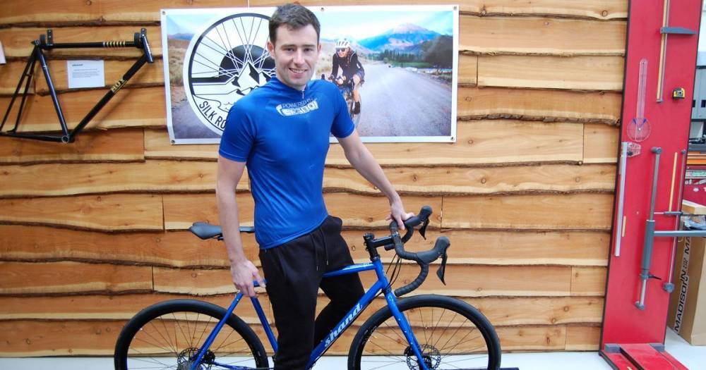 Charity cyclist is delighted with new bike to help him complete round-the-world challenge - www.dailyrecord.co.uk - Scotland
