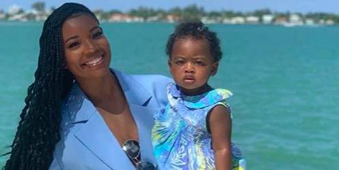 Gabrielle Union Matched With Her Daughter Kaavia in the Coolest Pastel Blue Culotte Suit - www.marieclaire.com