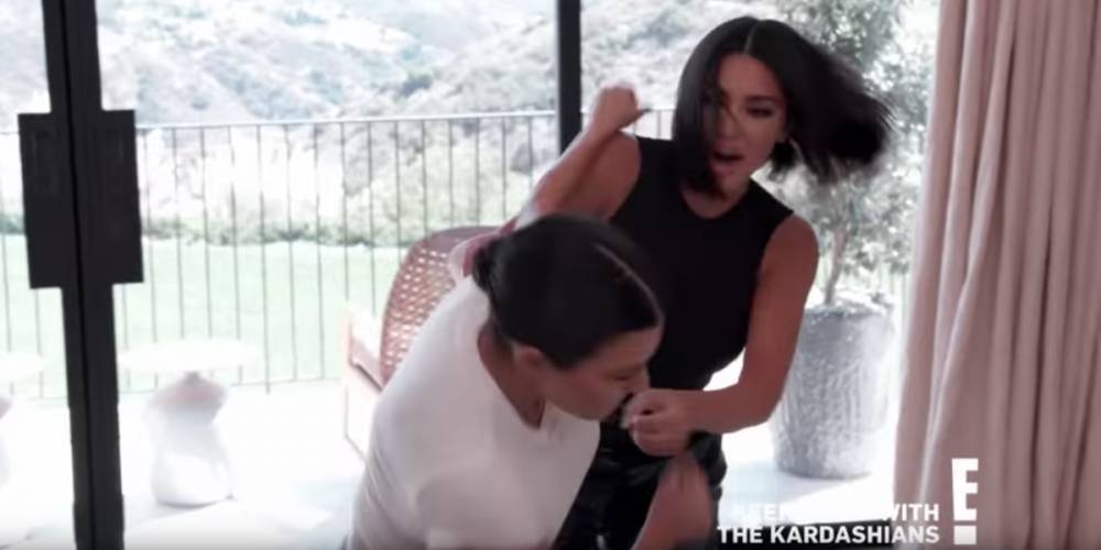 Watch Kim Kardashian Throw a Punch at Kourtney in the New 'KUWTK' Teaser - www.harpersbazaar.com