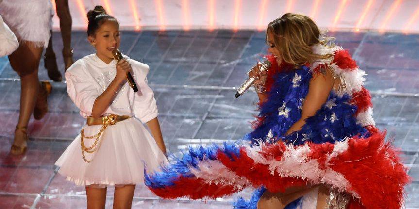 Jennifer Lopez's Daughter Wows at the Super Bowl with Her Angelic Singing Voice - www.harpersbazaar.com