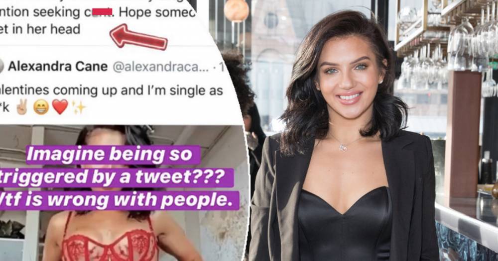 Love Island's Alexandra Cane receives vile threat on Twitter over racy underwear snap - www.ok.co.uk