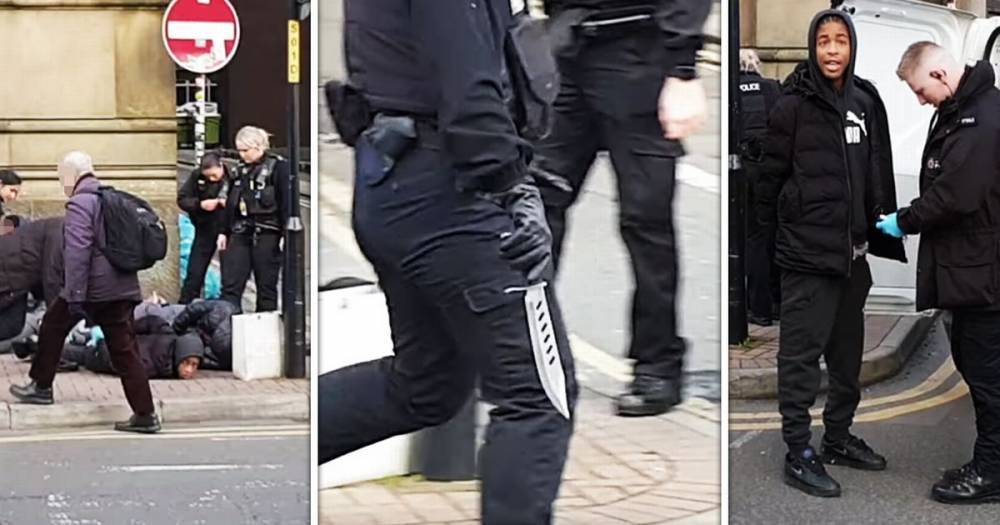 Teenager caught with huge Rambo-style 'combat knife' in Manchester city centre was 'gofer' in drugs gang... who's been stabbed - www.manchestereveningnews.co.uk - Manchester - county Garden - county Anderson - city Portland - county Powell