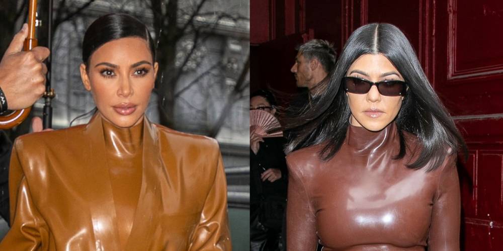 Kim and Kourtney Kardashian Match in Skintight Latex Suits to Attend Kanye West's Sunday Service - www.harpersbazaar.com - France