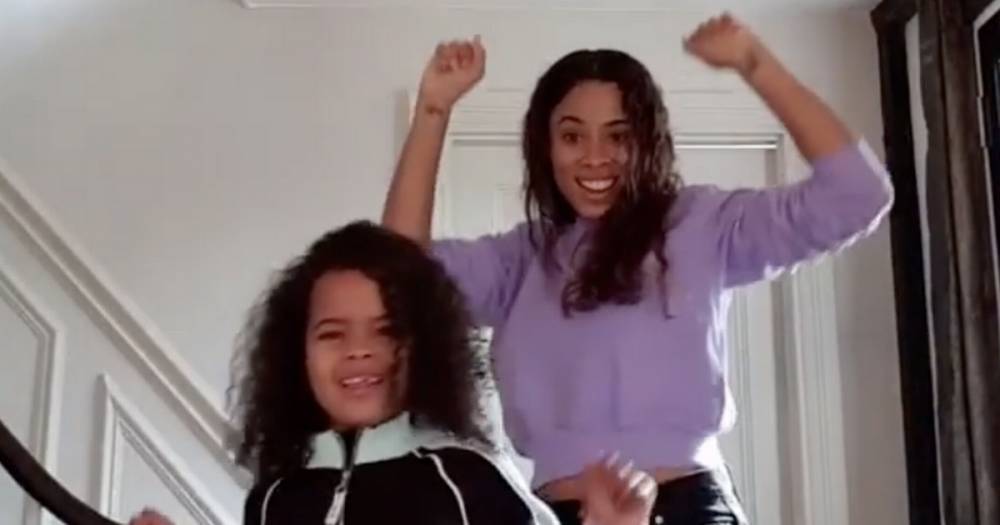 Rochelle Humes practises her Saturdays dance moves as she is joined by her daughter in TikTok clip - www.ok.co.uk