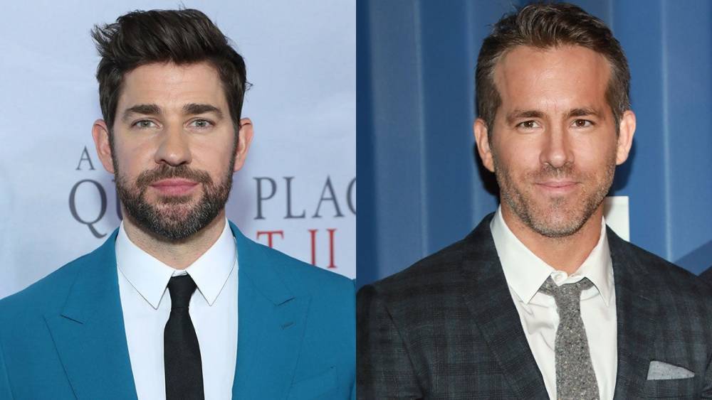 John Krasinski Says He and Ryan Reynolds 'Turned Into 14-Year-Old Boys' When They Posed With an Owl - www.etonline.com
