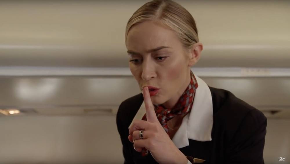 Emily Blunt Gets Into The Airline Business With ‘A Quiet Plane’ Parody On ‘Kimmel’ - etcanada.com