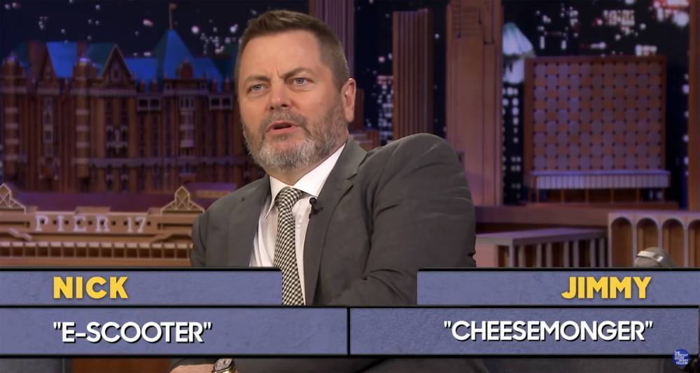 Nick Offerman Plays Hilarious Round of 'Word Sneak' with Jimmy Fallon! (Video) - www.justjared.com