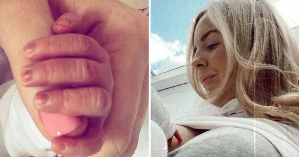 Lydia Bright shares candid snap of herself breastfeeding newborn daughter Loretta Rose - www.ok.co.uk