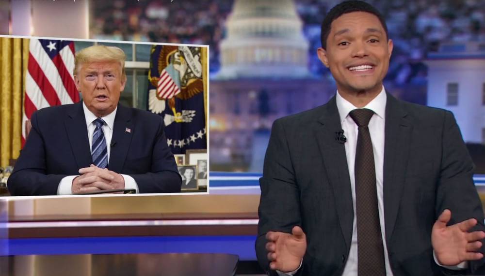 Trevor Noah Mocks Trump for the Outtakes from His Coronavirus Address - Watch the Bloopers! - www.justjared.com