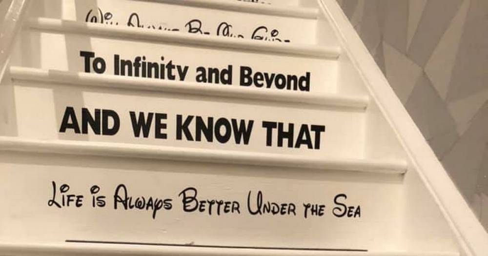 Disney-daft mum transforms her staircase with magical mantra created from £14 stickers - www.dailyrecord.co.uk