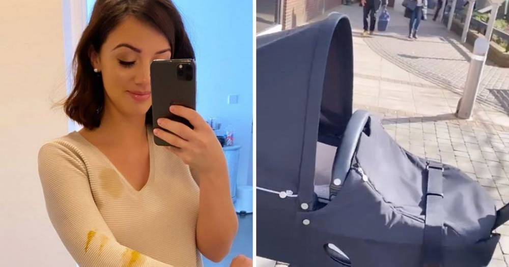 Lucy Mecklenburgh shares video of her 'first time' pushing a pram before joking about baby son Roman pooing on her - www.ok.co.uk