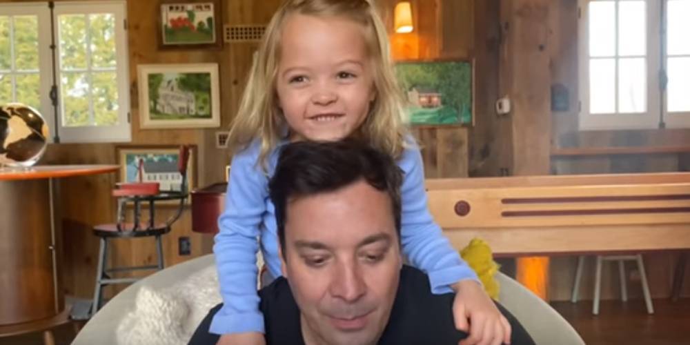 Jimmy Fallon's Daughters Crash His Opening Monologue During 'The Tonight Show: Home Edition' - www.justjared.com - France - county Fallon