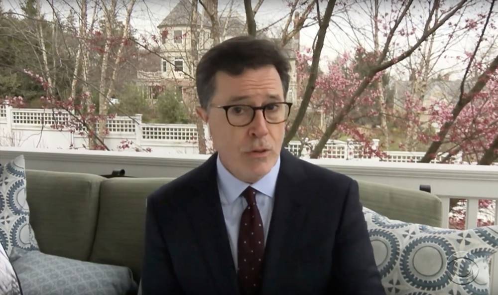 Stephen Colbert Hosts His ‘Late Show’ Opening Monologue From His Porch - etcanada.com