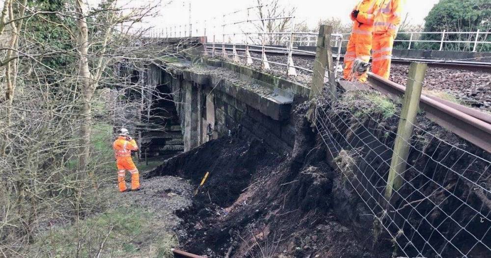 Train passengers warned of 'major disruption' after Storm Jorge causes landslide on West Coast main line - www.manchestereveningnews.co.uk