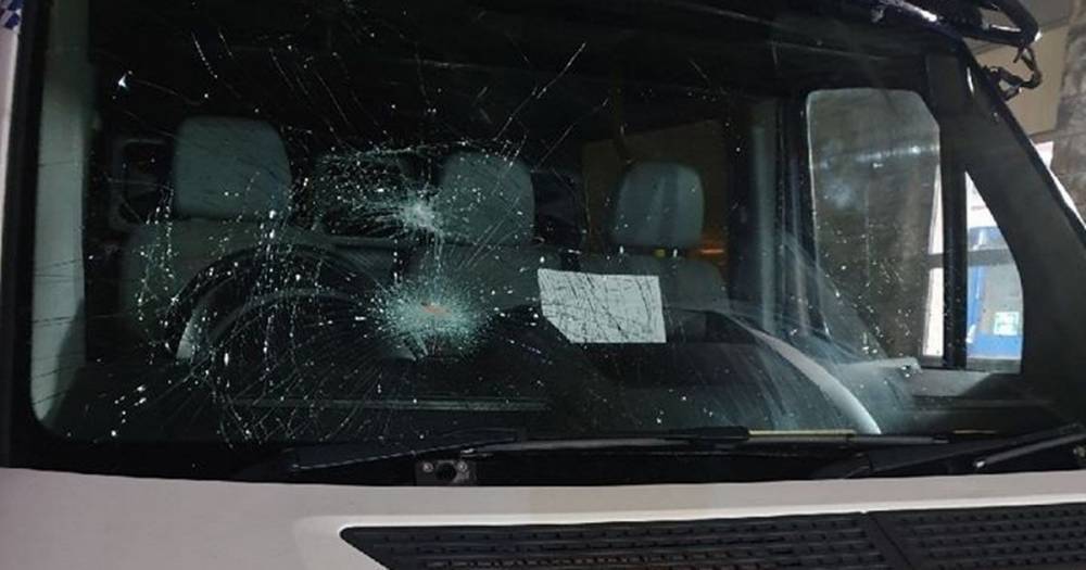 Vandals smashed up a police van parked outside a church - officers were at a service to welcome the new vicar - www.manchestereveningnews.co.uk