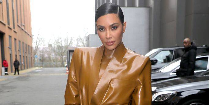 Kim Kardashian Attended Kanye West's Paris Sunday Service in a Balmain Latex Suit - www.elle.com - Paris