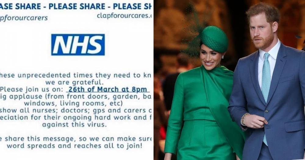 Prince Harry and Meghan Markle and David and Victoria Beckham encourage people to support the NHS in ‘clap for our carers’ campaign - www.ok.co.uk