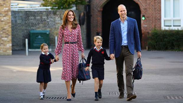 Kate Middleton Prince William Give Prince George Princess Charlotte Piggy Back Rides Send Love - hollywoodlife.com - Charlotte