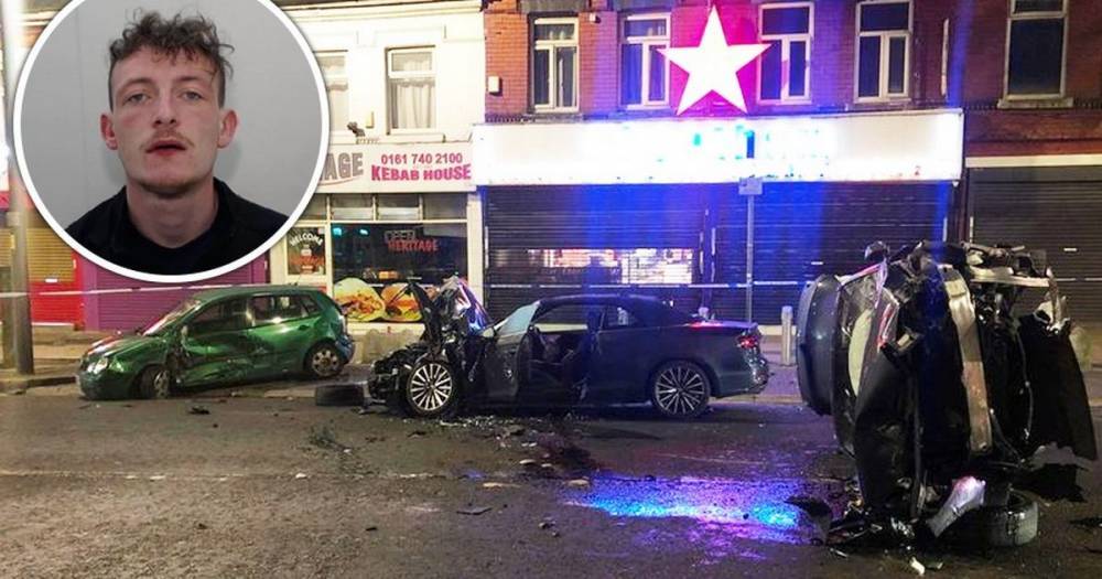 Man who crashed into five parked cars in stolen BMW during high-speed police chase jailed - www.manchestereveningnews.co.uk