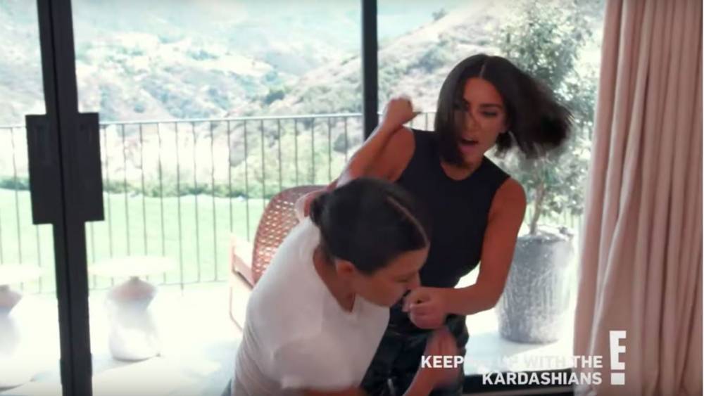 Kim Kardashian Punches, Kicks and Slaps Sister Kourtney in New 'KUWTK' Trailer - www.etonline.com