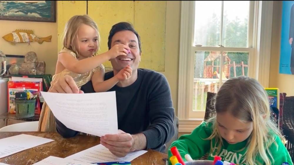 Jimmy Fallon’s Kids Hilariously Interrupt His Monologue and Working Parents Can Relate - www.etonline.com