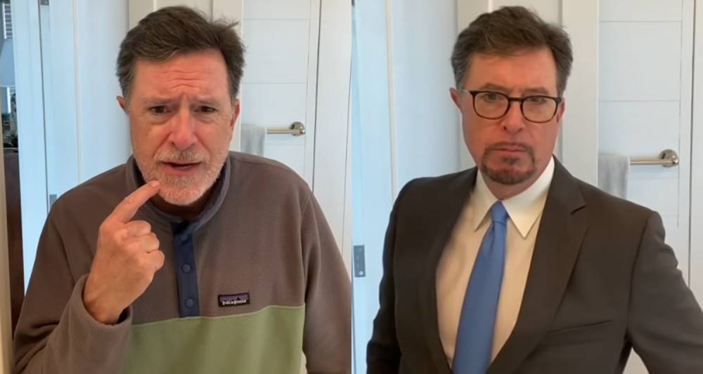 Stephen Colbert Channels Tony Stark After Shaving Off His Beard for 'Late Show'! - www.justjared.com
