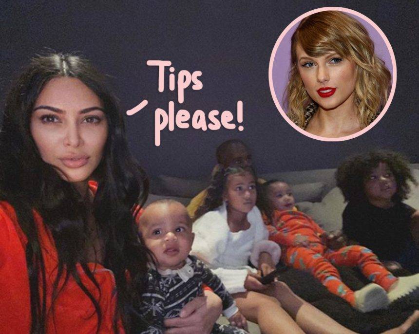 Kim Kardashian Asks For Kid-Friendly Quarantine Tips — But Gets EPICLY Trolled By Taylor Swift Fans - perezhilton.com