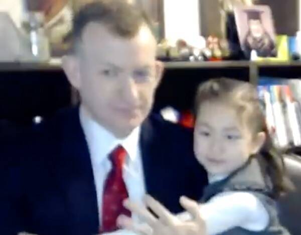 Viral "BBC Dad" Returns With His Kids for a Message on Working From Home - www.eonline.com - USA - South Korea