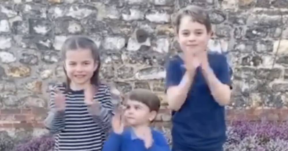 Kate Middleton and Prince William share touching video of children George, Charlotte and Louis clapping for NHS workers amid coronavirus - www.ok.co.uk