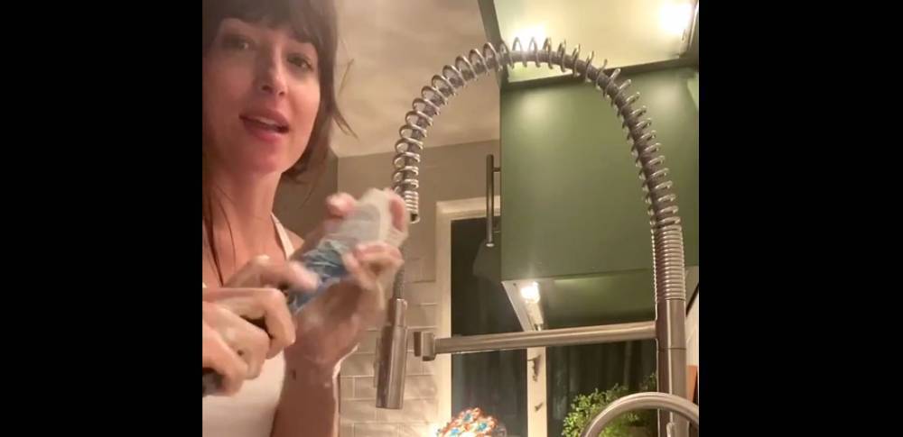 Dakota Johnson Is Having So Much Fun Washing Her Hands in This New Video - www.justjared.com - county Hand