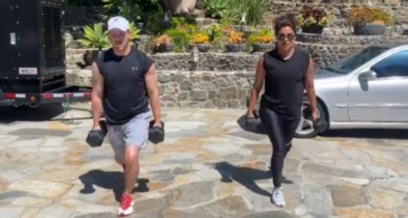 Priyanka Chopra joins Nick Jonas for a fun round of exercise in the sun amid the self quarantine; Watch Video - www.pinkvilla.com - USA
