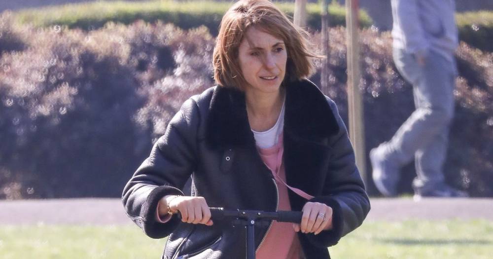The One Show's Alex Jones enjoys solo scooter ride as she's spotted in the park - www.ok.co.uk