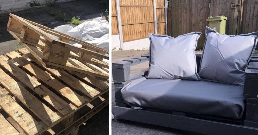 Mum transforms old wooden pallets into stylish outdoor sofas in genius money-saving hack - www.manchestereveningnews.co.uk - Manchester