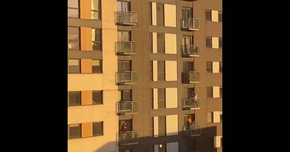 Tower block residents in the city centre hold sunset balcony party during coronavirus lockdown - www.manchestereveningnews.co.uk - Manchester