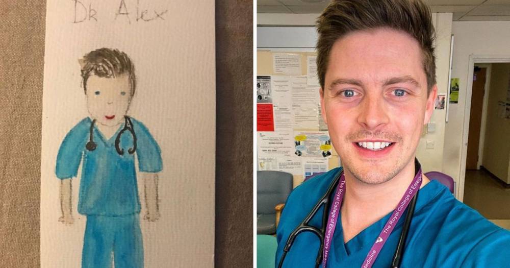 Love Island's Dr Alex George sobs as little girl thanks NHS staff with sweet drawing amid coronavirus - www.ok.co.uk