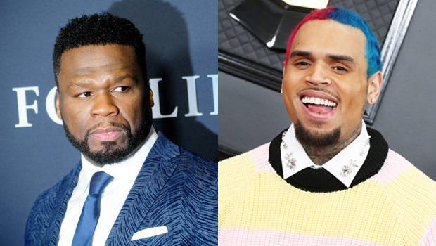 50 Cent Mocks Chris Brown’s Rainbow Hair After Asking Him To Collab On New Song - hollywoodlife.com