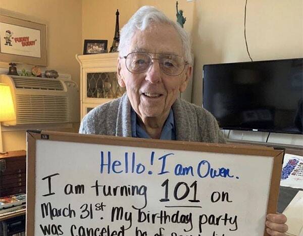 See Viral Star Owen Celebrate His 101st Birthday With a Social Distancing Celebration - www.eonline.com