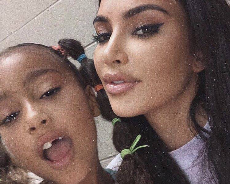 Kim Kardashian & Daughter North West Are Twinning With Matching Braided Hairstyles For Yeezy Season 8 Fashion Show - theshaderoom.com