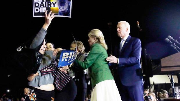 Jill Biden Protects Joe By Fighting Off Protestors On Super Tuesday Twitter Freaks Out — Watch - hollywoodlife.com - Los Angeles