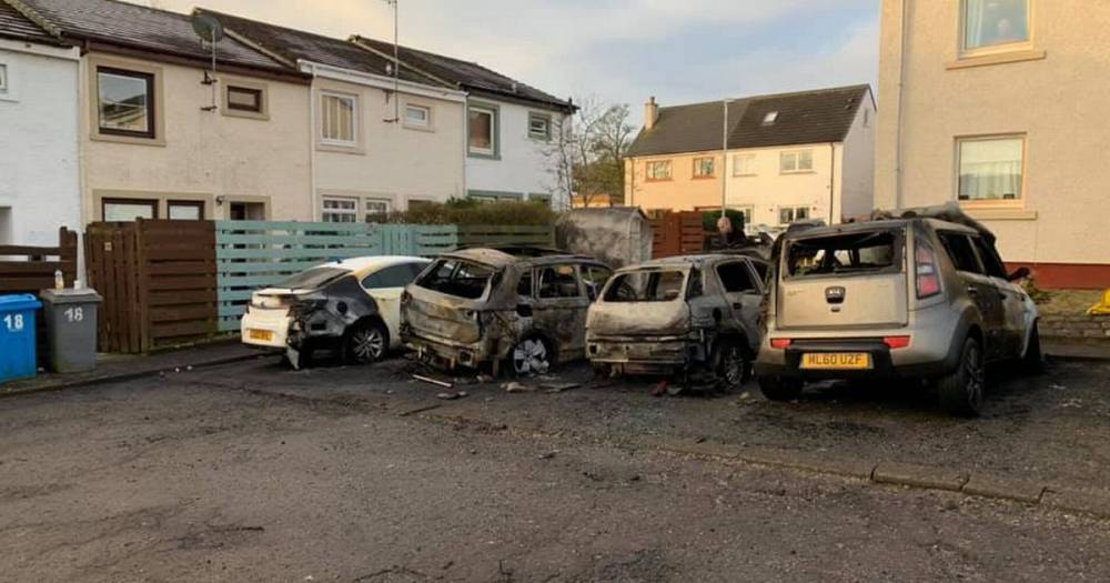 WATCH: Video shows terrifying moment late night fire destroys cars in Eaglesham - www.dailyrecord.co.uk - Scotland