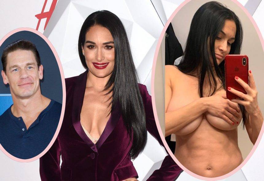 Nikki Bella Shows Off ‘Huge’ Pregnancy Boobs In Topless Selfies — And Denies Throwing Shade At Ex John Cena! - perezhilton.com