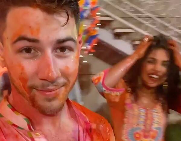 Nick Jonas and Priyanka Chopra Dance at Holi Celebration During Trip Back to India - www.eonline.com - India