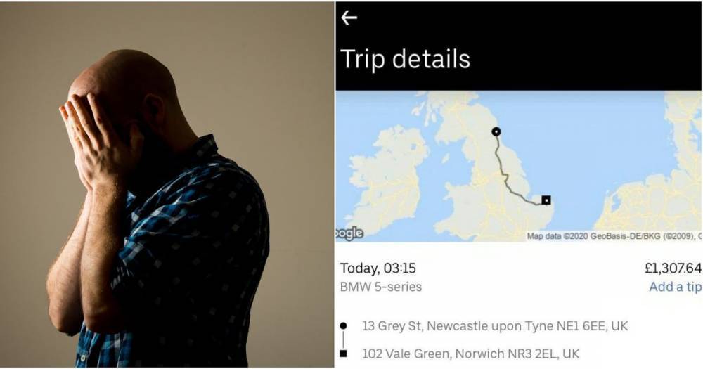Drunk university student racks up £1,300 Uber bill by making big error - www.manchestereveningnews.co.uk - city Newcastle - city Norwich