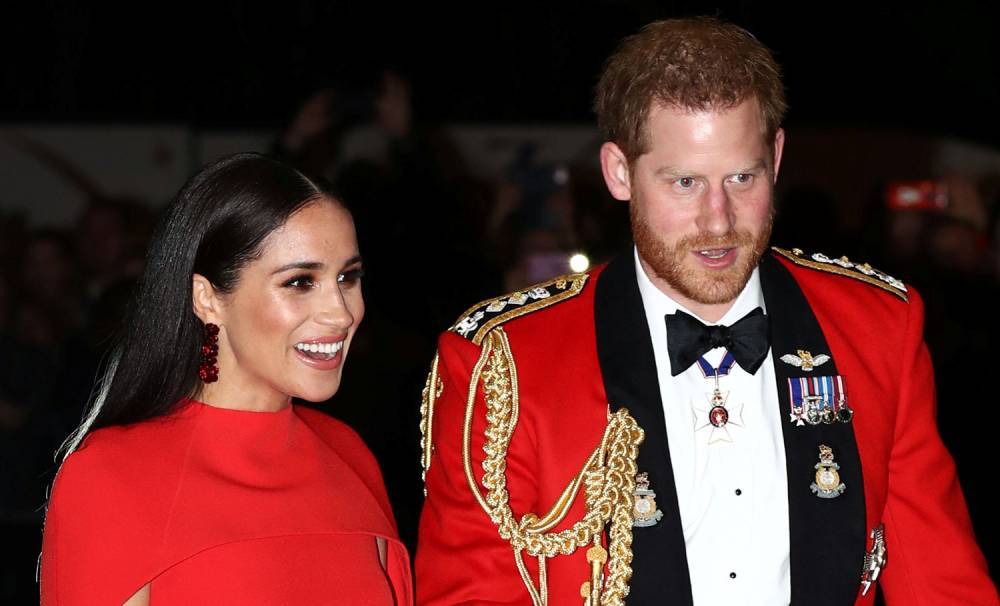 Meghan Markle & Prince Harry Match in Red Outfits at Event to Support Marines! - www.justjared.com - county Hall