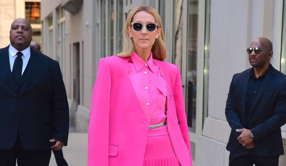 Celine Dion Wears a Skirt with Pants for Her Full Pink Look - www.justjared.com - New York - city Newark