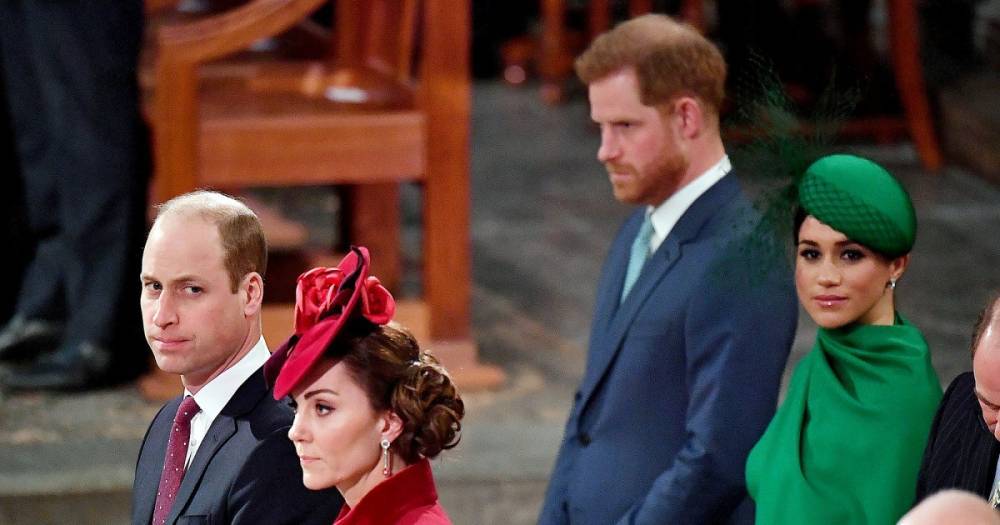 Prince William and Duchess Kate Barely Acknowledge Prince Harry and Meghan Markle at Commonwealth Service: Watch - www.usmagazine.com